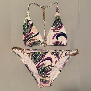 L*Space Bikini Set w/Gold Chain Accent Size M